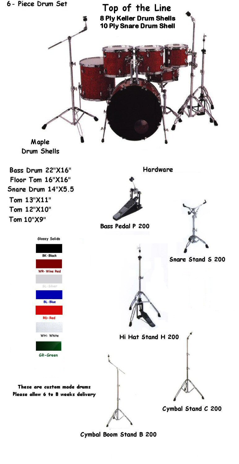 HD 622 6-Piece Solid Gloss Drum Kit
